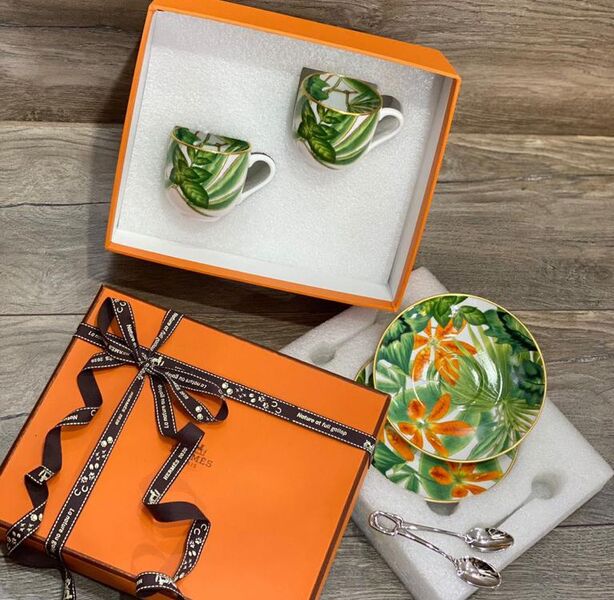 Набор чашек Hermès зеленый 55257