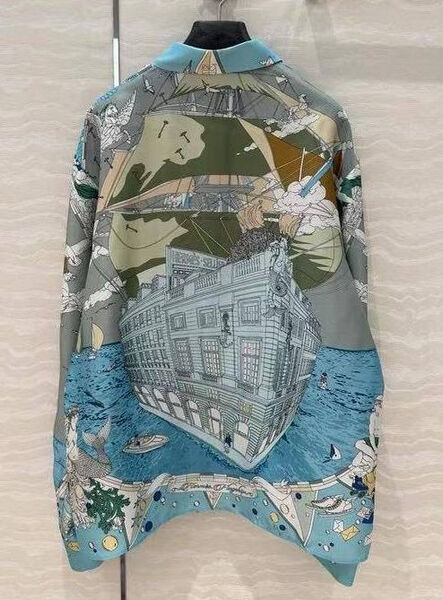 Рубашка Hermès женский бирюзовый 184534-2