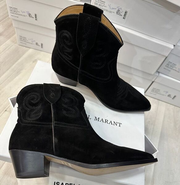 Ботильоны Isabel Marant женский замша черный,серебристый 124380