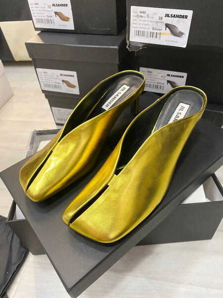 Шлепки Jil Sander женский кожа бронзовый 118384-2