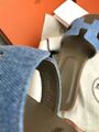 Шлепки Hermès женский текстиль синий 89467-6