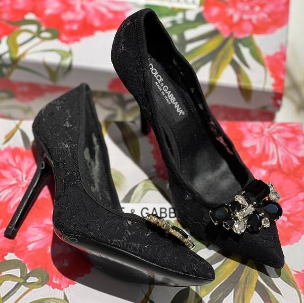 Туфли Dolce&Gabbana женский сетка черный 138806