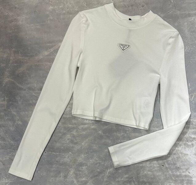 Лонгслив Prada женский белый 127277