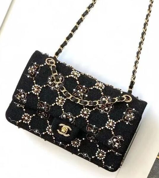 Сумка Chanel женский текстиль черный 182031