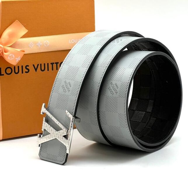 Мужской ремень Louis Vuitton мужской кожа графитовый 52961