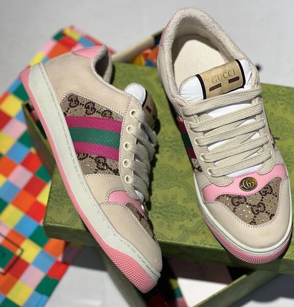 Кеды Gucci женский кожа розовый 109708
