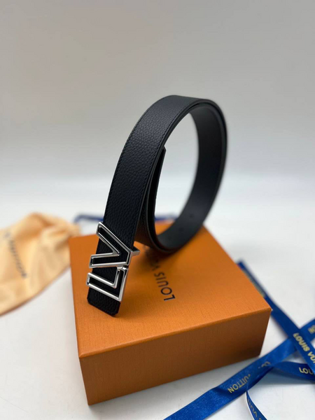 Мужской ремень Louis Vuitton мужской кожа черный 96806-3