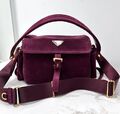Сумка Prada женский замша бордовый 200214-1