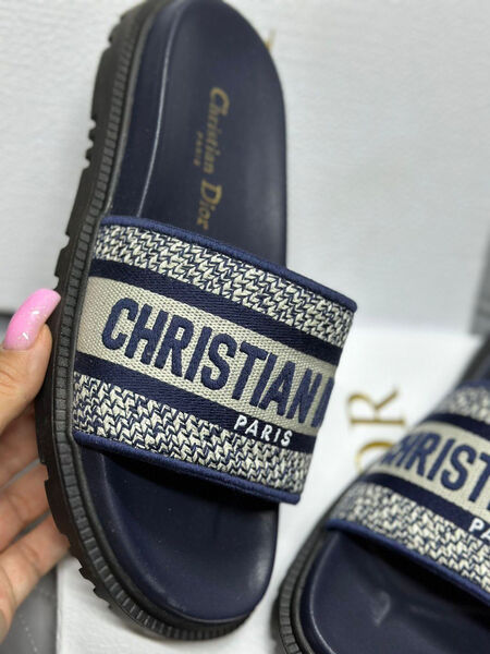 Шлепки Christian Dior женский текстиль черный 111875-3