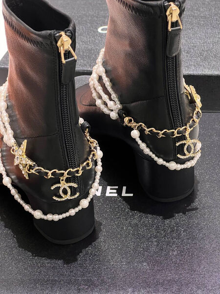 Ботильоны Chanel женский кожа черный 161796-3