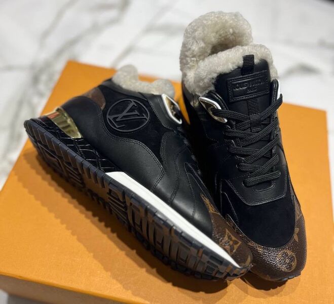 Кроссовки Louis Vuitton женский кожа черный 98371