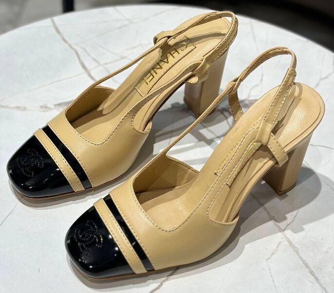 Туфли Chanel женский кожа бежевый 146116