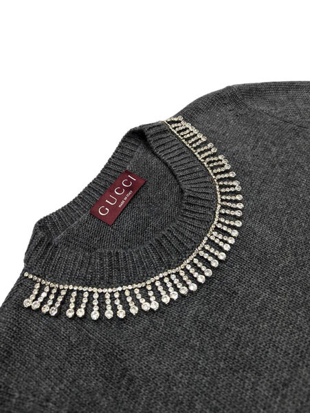 Свитер Gucci женский вязаная ткань графитовый 176273-4