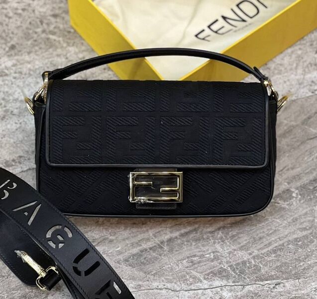 Сумка Fendi Baguette женский текстиль черный 99092