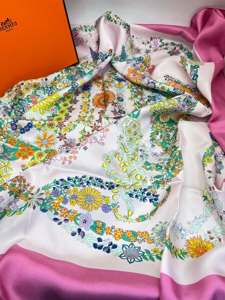 Платок Hermès женский шелк болотный 181647