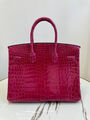 Сумка Hermès Birkin 35 женский кожа бордовый 162985-2
