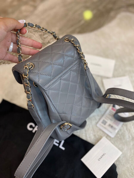 Рюкзак Chanel женский кожа графитовый 101473-3