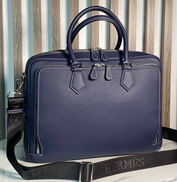 Мужской портфель Hermès мужской кожа синий 173008