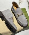 Ботинки Gucci женский замша светло-серый 166998