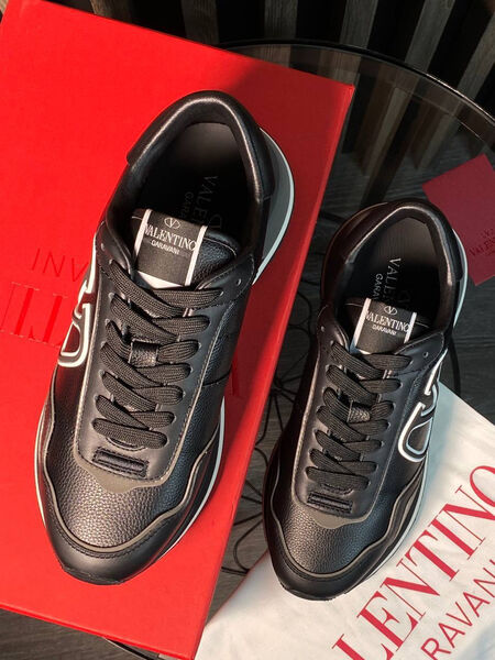 Мужские кроссовки Valentino мужской кожа черный 140396-6