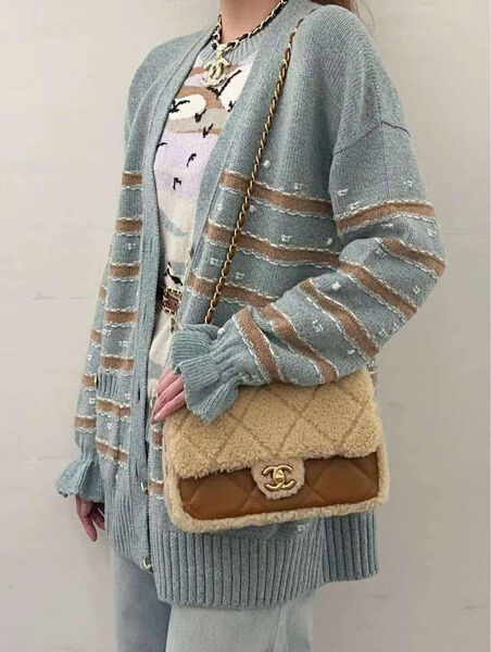 Кардиган Chanel женский вязаная ткань графитовый 168407-2