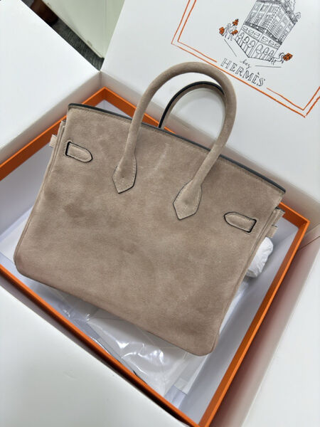 Сумка Hermès Birkin 25 женский замша бежевый 155732-3