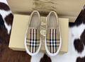 Лоферы Burberry женский текстиль бежевый 39784-2