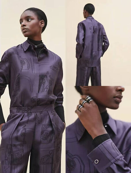 Рубашка Hermès женский фиолетовый 173629-2