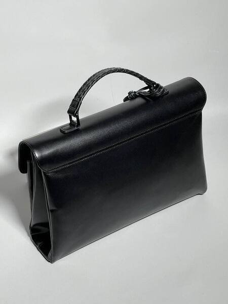 Мужской портфель Bottega Veneta мужской кожа черный 132086-6