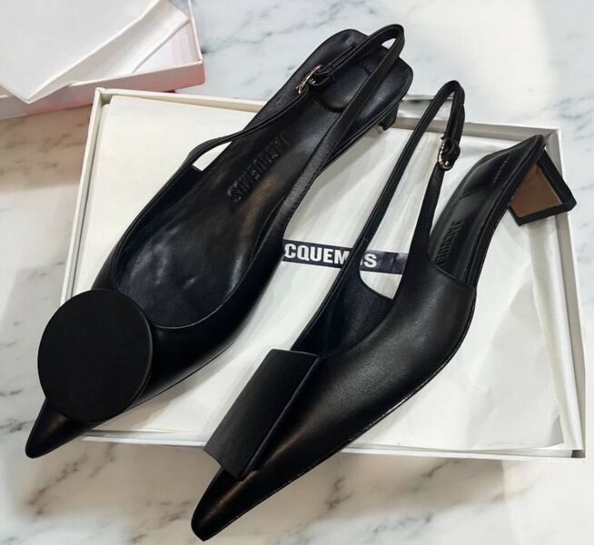Туфли Jacquemus женский кожа swift черный,серебристый 177315