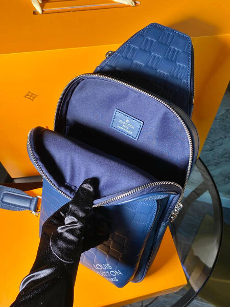 Мужская сумка слинг Louis Vuitton мужской кожа синий 132932-7