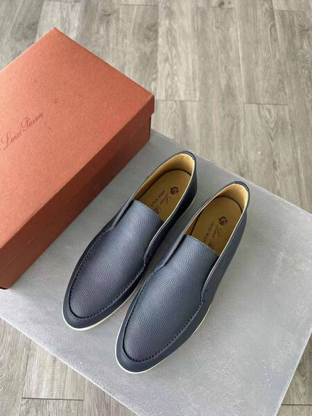 Мужские лоферы Loro Piana мужской кожа графитовый 135605-7