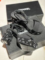 Босоножки Chanel женский текстиль черный 153116-4