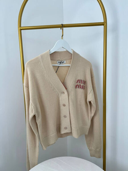 Кардиган Miu Miu женский вязаная ткань бежевый 137967-2