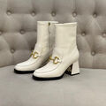 Ботильоны Gucci женский кожа белый 122999-2