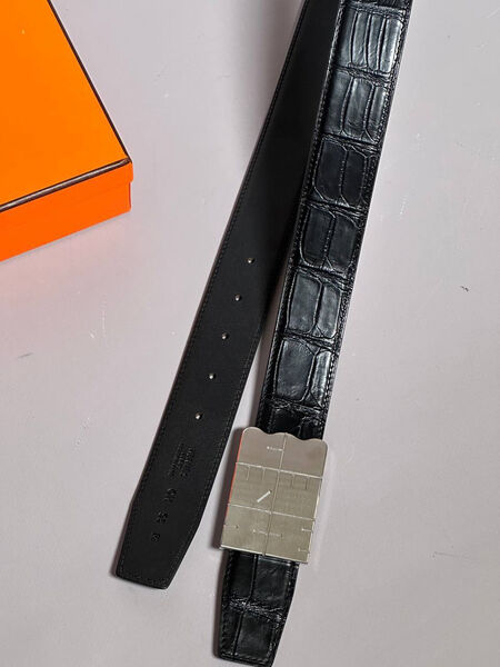 Мужской ремень Hermès мужской кожа черный 152903-4