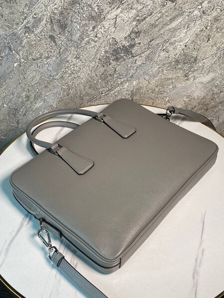 Мужской портфель Prada мужской кожа графитовый 170380-9