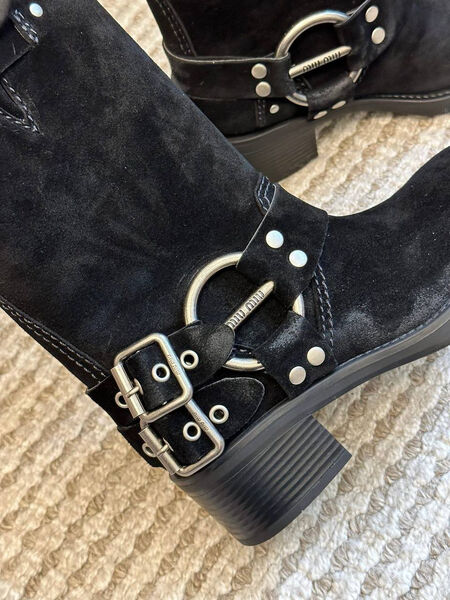 Сапоги Miu Miu женский замша черный 126689-5