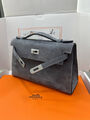 Сумка Hermèskelly Pochette женский замша графитовый 155749-2