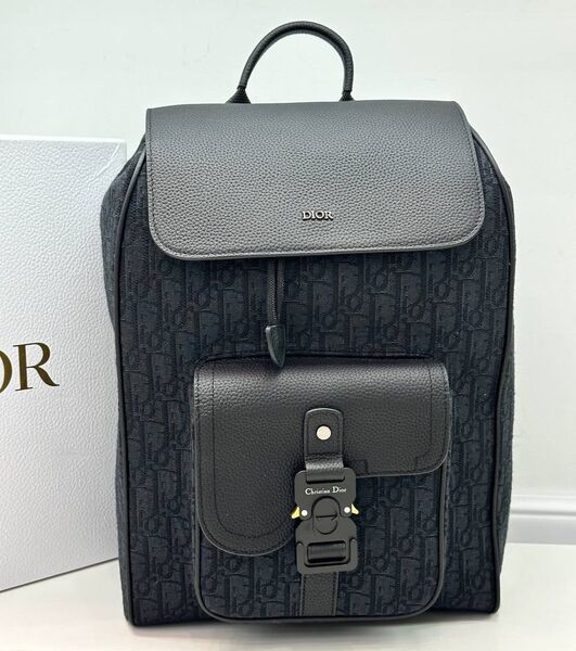 Мужской рюкзак Christian Dior мужской кожа черный 167104