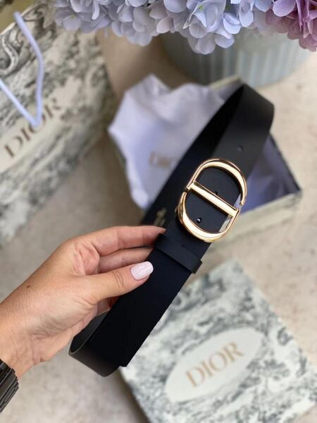 Женский ремень Dior женский кожа черный 21273-6