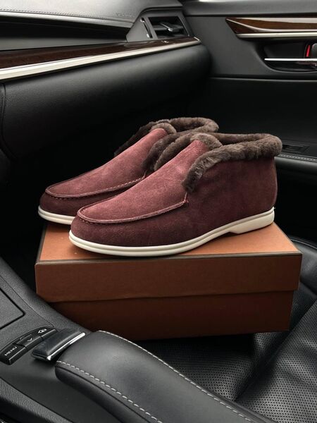 Мужские лоферы Loro Piana мужской бордовый 45065-3