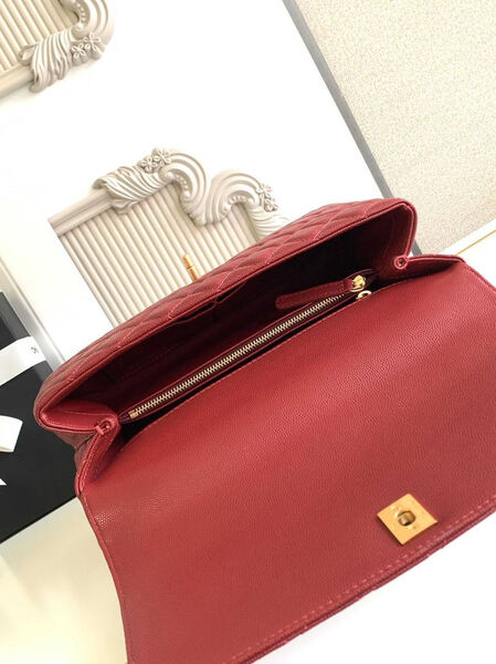 Сумка Chanel женский кожа бордовый 195087-3