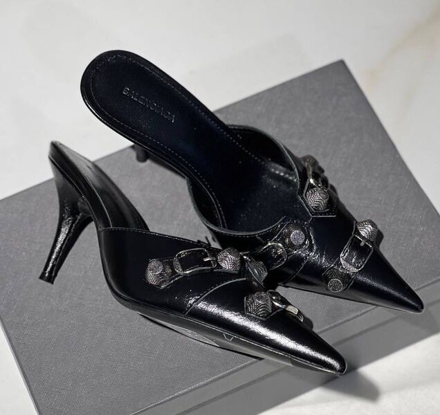 Сабо Balenciaga женский кожа черный 99078