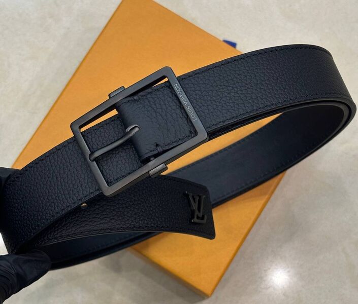 Мужской ремень Louis Vuitton мужской кожа черный 176112