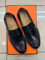 Мужские лоферы Hermès мужской кожа черный 169500-2