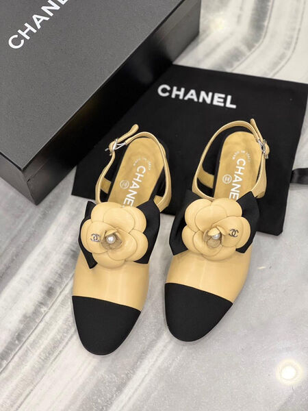 Туфли Chanel женский кожа бежевый 119049-2