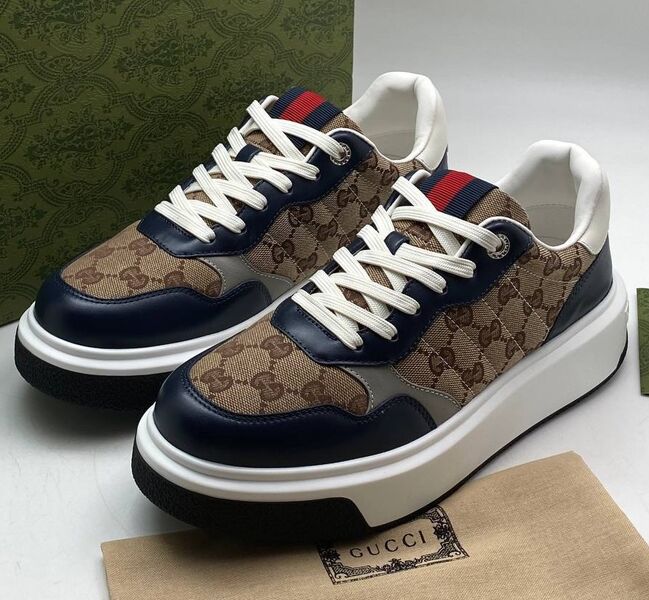 Мужские кеды Gucci мужской текстиль 158091