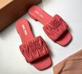 Шлепки Miu Miu женский кожа бордовый 112053-1