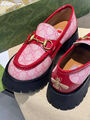 Лоферы Gucci женский текстиль розовый 104903-3